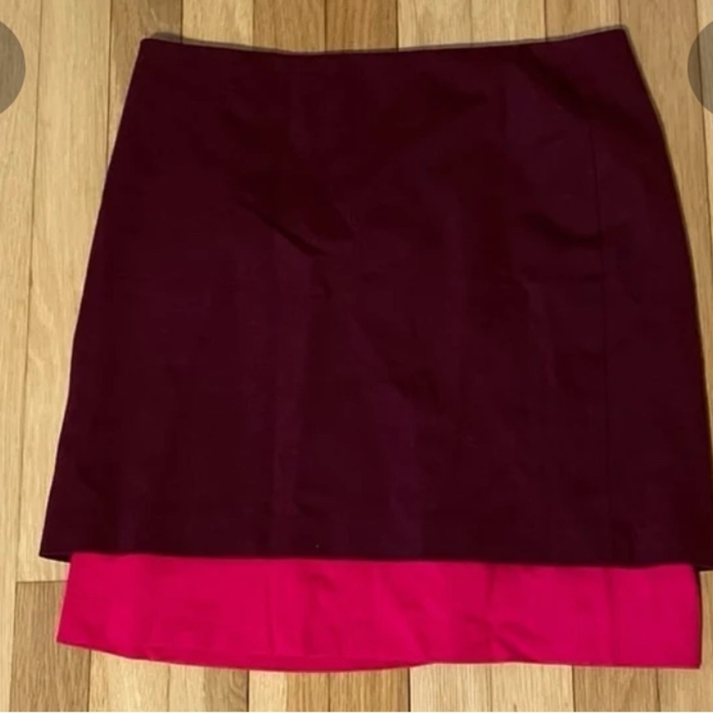 Burgundy and Pink Women's Skirt